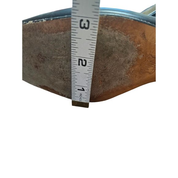 El Corte Ingles block Heels size 7 made in Spain black leather gold‎ tone detail - Picture 9 of 10